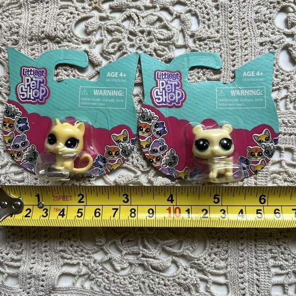 Littlest Pet‎ Shop Lot Of 2 Yellow Kitten Yellow Bear Cub Hasbro 2018 - Picture 5 of 5